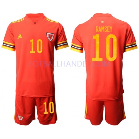 Barn Fotballdrakter Wales Aaron Ramsey 10 Hjemme Euro 2020 Kortermet